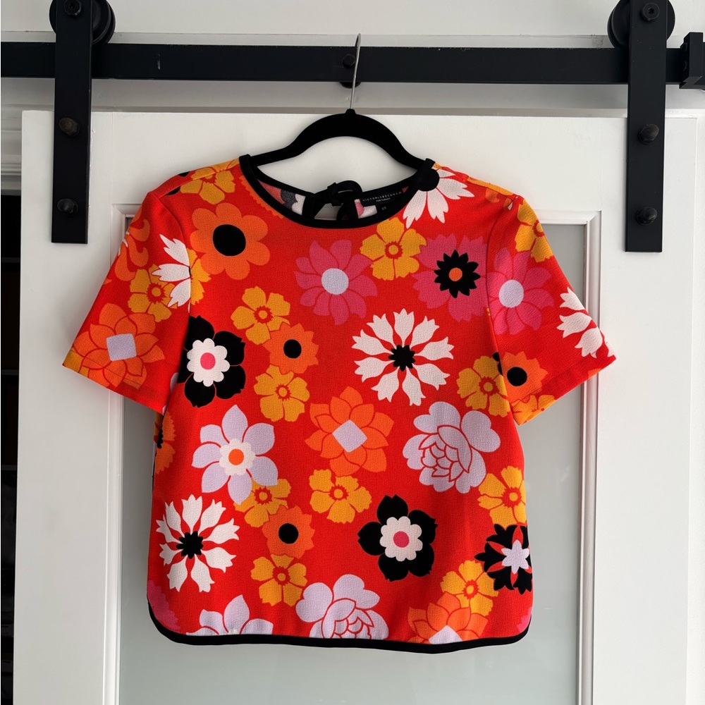 Victoria Beckham for Target Floral Blouse - Red, Orange, Black